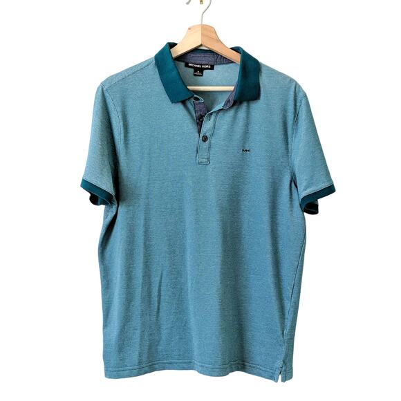 Michael Kors Men's Blue Polo Shirt Short Sleeve Medium Preppy Excellent - Picture 1 of 6